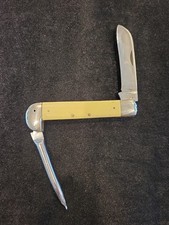 *Rare Yellow Case XX 3246R Delrin Marlin Spike Riggers Pocket Knife 1940-1964Era picture
