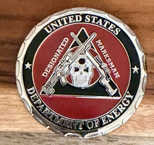 RARE DOE Designated Marksman Challenge Coin Dept of Energy Security Bullet Hole picture