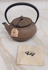 NOS VINTAGE Teapot Nanbu Studios Roji Teapot Kettle, BROWN, Cast Iron, Japan picture