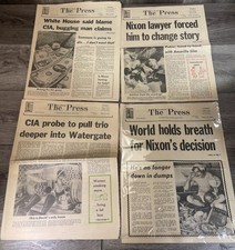 Vtg 1973-74 The Fort Worth Press Newspaper Lot (4) WATERGATE Scandal Nixon CIA picture