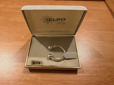Vintage Elco Sterling SIlver Key Chain w Engravable Fob / Toggle in Original Box picture