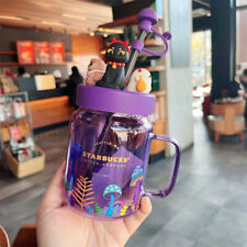 Starbucks China 2021 Halloween Night Elf Purple 18oz Glass Mason Straw Cup picture
