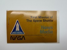 Vintage NASA First Mission of The Space Shuttle News Media Credential Badge picture