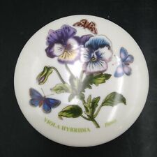 Portmeirion Botanic Garden Trinket Box Viola Hybrida Pansy 2x3.5 Inch Vintage picture