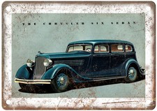 1934 Chrysler Six Vintage Auto Ad Retro Look Metal Sign AM5547 picture