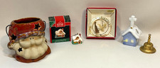 Vintage Christmas Decor Lot Hallmark Keepsake International Bazaar Santa Church picture