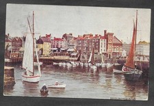 GB 1905 Bridlington Quay Harbour Boats Colour Used Postcard picture