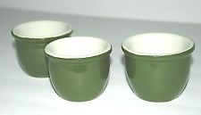 HALL Kitchen Ramekin Custard Baking Pudding Cups 352 Green Glaze Ceramic 3 Lot picture