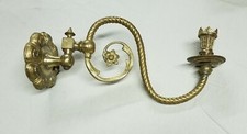 Antique Swinging Wall Mount Brass Candleholder   - 11  1/4