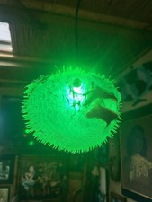 NEW 10”-11” Pufferfish Lamp w/Green LED Tiki bar Oceanic Smokin’ Tikis picture