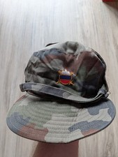 Vintage Slovenian Army M91 Camo Winter Field Cap with Triglav Patch Ear Flaps Sz picture
