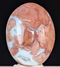 Antique Pink Agate Palmstone Petal Lace Palm Stone Crystal Chakra Gemstone picture