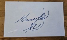 Bruce Lee original hand signed autographed Note Card In Blue Felt Tip  picture