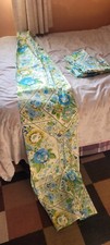 VINTAGE DRAPES 4 PANEL PLEATED NYLON BRIGHT COLORFUL PATTERN SEE VIDEO8 picture