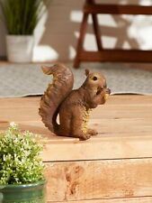 Cute Adorable Brown Polyresin Bushy Tailed Nibbling Squirrel Garden Statue picture