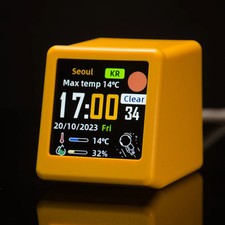 Mini WiFi Desktop Weather Station Digital Clock IPS LCD Smart Color Display picture