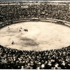 c1930s Mexico City Bullfight RPPC Postcard Plaza Toros Toreo Matador Arena Crowd picture
