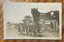 Vintage Early Baseball Team RPPC Postcard Bull Durham Tobacco Ad Sign AZO picture