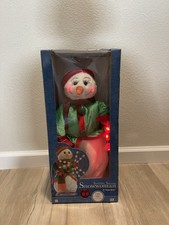 2004 Gemmy Snowflake Spinning Snowwoman Animated Christmas Decoration Box Tested picture