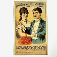 Trade Card 1800's Henry's Carbolic Salve Quack Medicine Ugly Sores Metamorphic picture