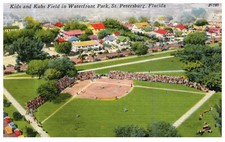 St. Petersburg FL Kids & Kubs Field Baseball c1939 Vintage Linen Postcard picture