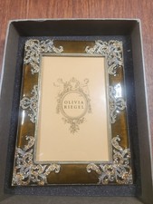 Olivia Riegel “Remy” 4x6 Glass, Silver Picture Frame-Elegant Crystal Accent NEW  picture