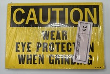 CAUTION Wear Eye Protection When Factory Safety Sign Caution Warning 25 Vintage picture