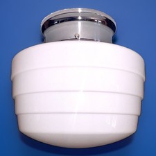 Antique/Vintage  1920’s-1930's Art Deco Nouveau White Milk Glass Light Fixture picture