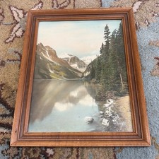 VTG Charles Henry Sawyer Lake Louise Hand Colored Photographic Print picture