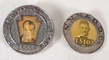 Vintage PRR Pennsylvania Railroad & NNS & DD Co Employee Badges #F20 picture