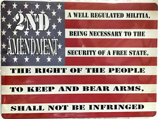 FREE SHIPPING BUY or make OFFER B4 it’s SOLD 2nd Amendment 12x16 TIN SIGN #22 picture