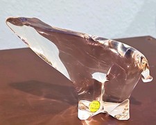 Vintage Swedish Crystal Clear Glass Polar Bear Figurine picture