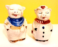 Mr. and Mrs. Pigs Salt & Pepper Shaker Vintage Antique Novelty picture