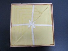 Vintage Peerless 5 Piece Bridge Set Yellow Tablecloth 4 Napkins NOS Boxed picture
