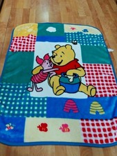 Disney Winnie the Pooh & Piglet Patchwork Baby Blanket Throw, Disney Franchise picture