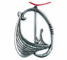 Norway Oseberg Viking Ship Pewter Ornament, NEW picture