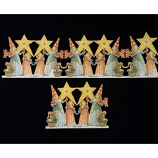 Vintage 50s Paletti Double Sided Die cut Fold Out Swedish Starboy Christmas READ picture