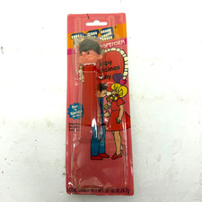 Vintage PEZ Boy Dispenser Red Stem Valentine's Day Open Box Blister Card picture