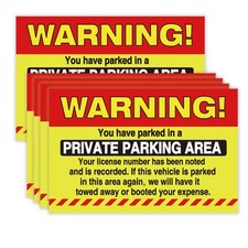 50 Private Parking Stickers, You Have Parked In A Large, Clear picture