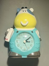 Vintage Rhythm Quartz Alarm Clock Moo Cow Tested & Works Kids Retro Japan picture