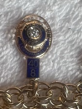 American Legion Past District Commander Charm 14k Gold Diamond & 40/8 picture