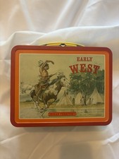 Vintage 1980s Early West Metal Lunchbox Buffalo Bill & Geronimo Ohio Art picture