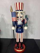2010 Uncle Sam Nutcracker 14” Patriotic American Flag July 4th Red White Blue picture