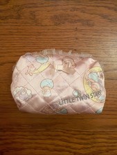 VTG 2009 Kikilala Little Twin Stars Quilted Lace Pouch Sanrio Limited Retro picture