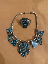 Ray Delgarito Hubei Turquoise Necklace & Cuff Set - Contemporary (218.1g) picture