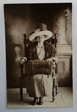 c1910 RPPC Edwardian Fashion Woman Glamour Fur Unposted Divided Golden Age  picture
