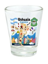 Ushuaia Argentina Map and Attractions Collage Shot Glass picture