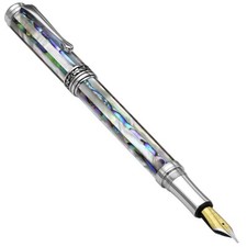 Xezo Maestro Jubilee Abalone/White MOP Med Fountain Pen, Chrome Plated picture