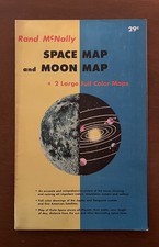Vintage 1958 Rand McNally Space Map And Moon Map Unused Superb Condition picture