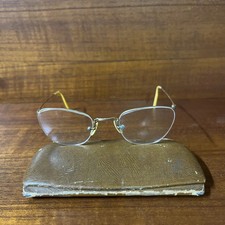 Vintage American Optical AO Numont Ful-Vue 1/10 12K GF Rimless Eyeglasses w/Case picture